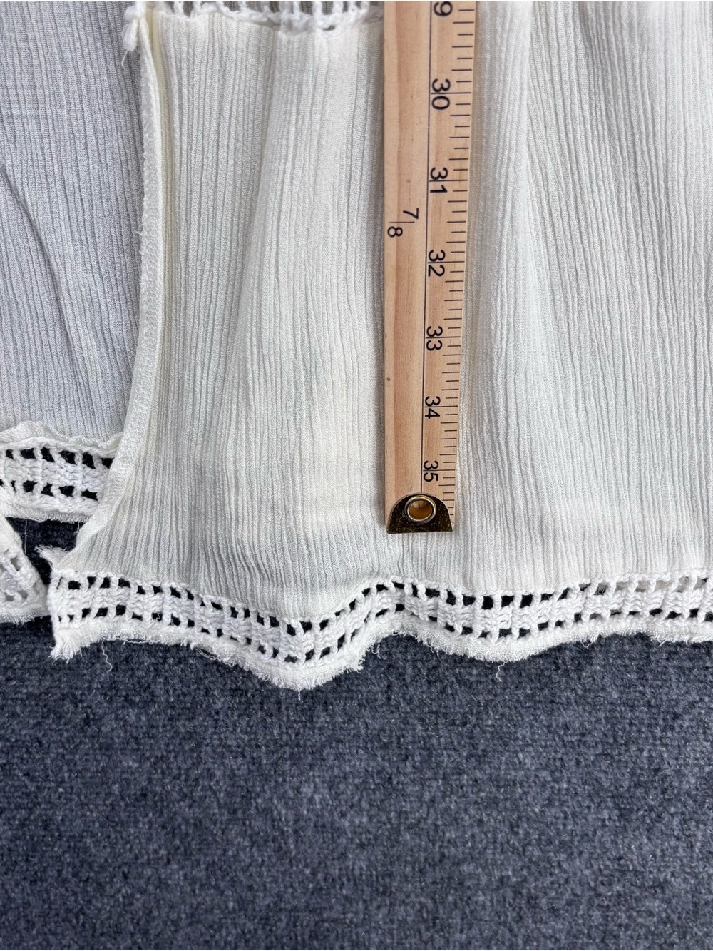 Nygard Ivory Boho Festival Crochet Open Front Duster Vest Women’s M - Picture 7 of 9